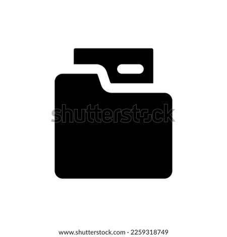 Folder black glyph ui icon. Stationery essential. Organize documents. User interface design. Silhouette symbol on white space. Solid pictogram for web, mobile. Isolated vector illustration
