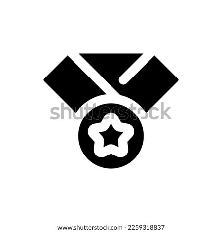 Award badge black glyph ui icon. Reward top student. Outstanding achievement. User interface design. Silhouette symbol on white space. Solid pictogram for web, mobile. Isolated vector illustration