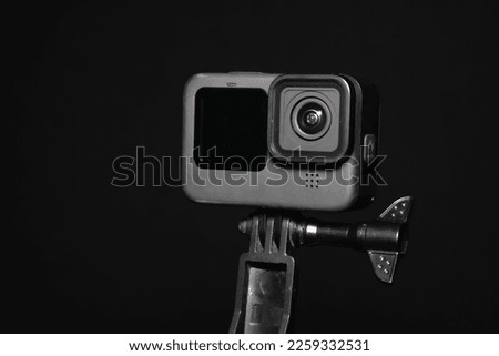 Camera Action Cam on balck background