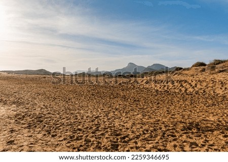 Golden hour at the beach of Calblanque, Monte de las Cenizas y Peña del Águila Regional Park, Murcia, Spain