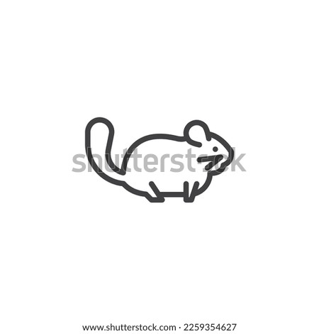 Chinchilla animal line icon. linear style sign for mobile concept and web design. Pet chinchilla outline vector icon. Symbol, logo illustration. Vector graphics
