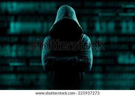 Internet privacy theft lurking in background Royalty-Free Stock Photo #225937273