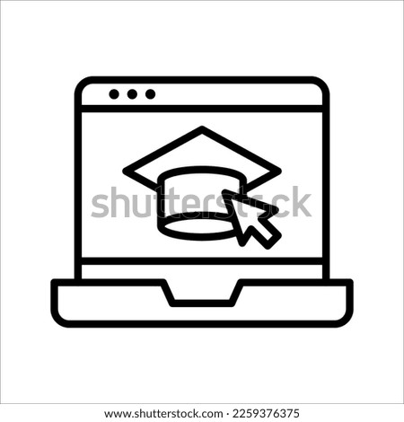 E-learning icon. online graduation icon for web site design and mobile apps. Vector illustration on white background.