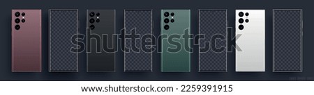 Mock-up screen smartphone and backside smartphone. Vector illustration Royalty-Free Stock Photo #2259391915