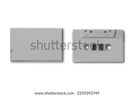 Blank cassette tape mockup with cover isolated on a background. 3d rendering.