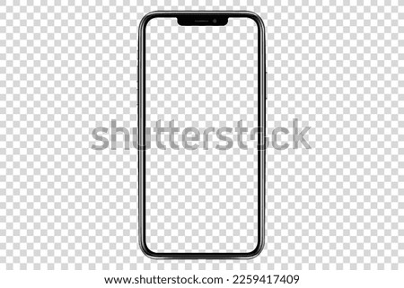 Mockup smart phone pro max generation  screen Transparent and - Clipping Path ,isolated for Infographic Business web site design app on iphon pro max