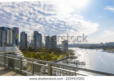 view on vancouver skyline from granville street bridge