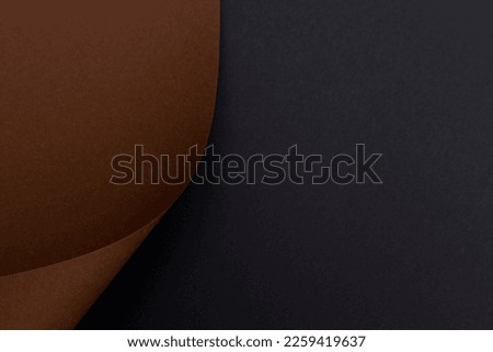 Curved abstract brown and black background with empty space
