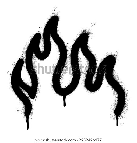 Spray Painted Graffiti Fire flame icon Sprayed isolated with a white background.