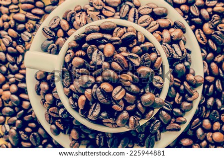 Coffee beans process vintage instagram effect style picture