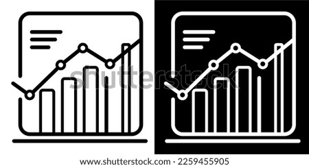 Illustration Vector Graphic of Graph, Bussiness, Chart icon. Black line. White line