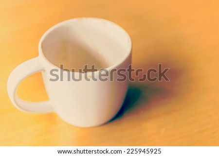 Empty coffee cup process vintage style pictures