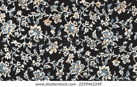 abstract a solid batik flowers arrangement with medium color, all over vector textile and carpet design with black background for clothes printing factory
