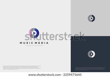 media player icon illustration concept logo template flat style. Voice equalizer idea. Modern creative vector

