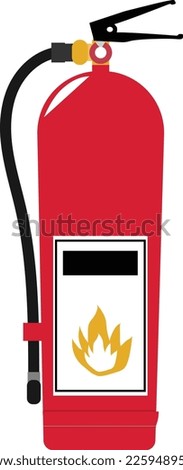 Fire extinguisher design illustration isolated on transparent background. Emergency prevention concept.