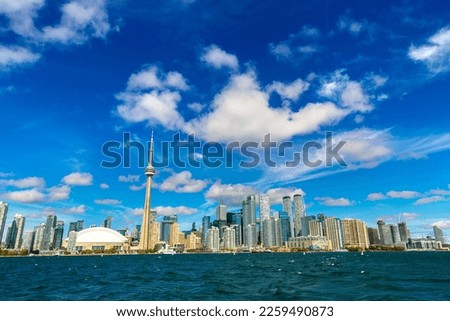 Panoramic view of Toronto cityscape  in a sunny day, Ontario, Canada