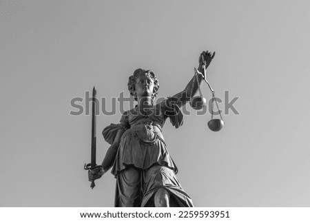 Statue of Lady Justice (Justitia) in Frankfurt, Germany Royalty-Free Stock Photo #2259593951