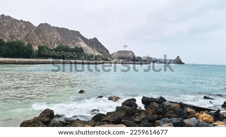 beautiful sea view. picture taken from shore in Muscat