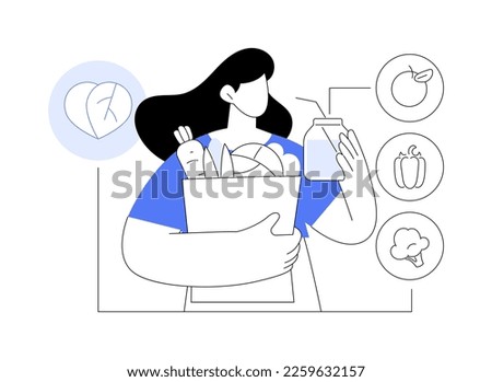 Raw food diet abstract concept vector illustration. Organic meal, fresh and natural vegetables and fruits, healthy ingredients, vegetarian eating, nutrition plan, green salad abstract metaphor.