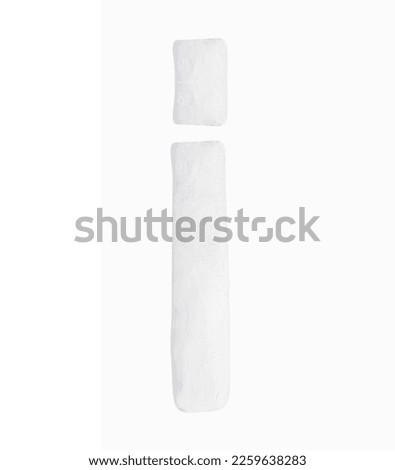 "i" Colour plasticine lowercase letters isolated on a white background. English It is a universal language used all over world. Children's alphabet for education and development of English.