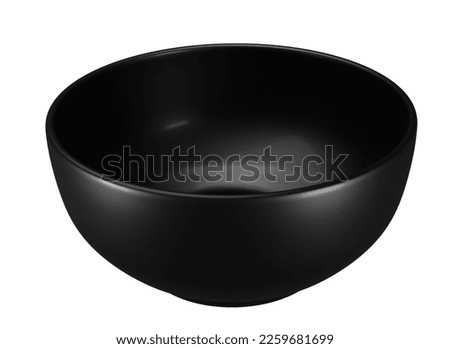Empty black bowl on white background Royalty-Free Stock Photo #2259681699
