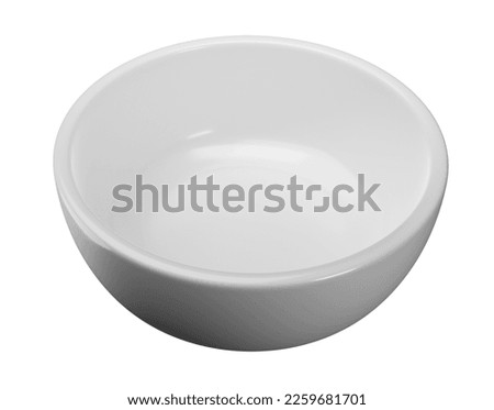 Empty white bowl on white background	 Royalty-Free Stock Photo #2259681701