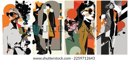 Abstract Collage of Female Fashion . Illustration Vector for Design Cover and Corporate Royalty-Free Stock Photo #2259712643
