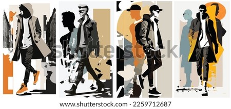 Abstract Art Collage of Male Fashion . Illustration Vector for Design Cover and Template Royalty-Free Stock Photo #2259712687