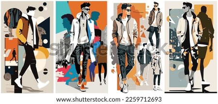 Abstract Collage of Male Fashion . Illustration Vector for Design Cover and Corporate Royalty-Free Stock Photo #2259712693