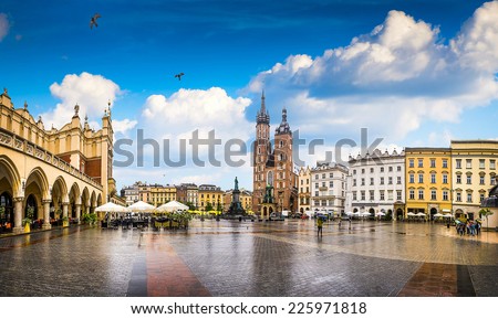 Krakow - Poland's historic center, a city with ancient architecture. Royalty-Free Stock Photo #225971818