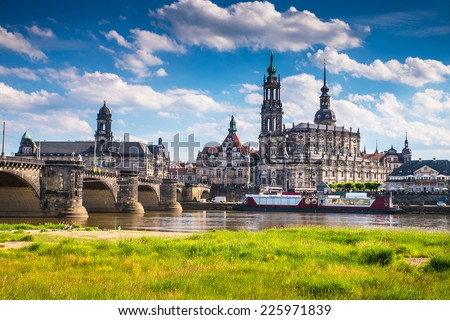 The ancient city of Dresden, Germany. Historical and cultural center of Europe. Royalty-Free Stock Photo #225971839