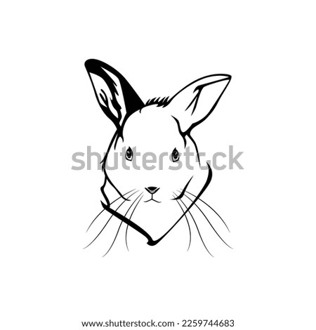 line art illustration of Rabbit, vector EPS10