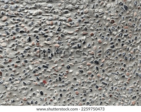 The walls of the house are made of small pebbles. Location Samosir, North Sumatra Indonesia
