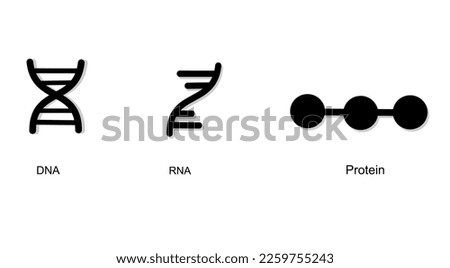 The molecular biology icon of DNA RNA and protein in black color concept for science content, poster, banner and other. Royalty-Free Stock Photo #2259755243