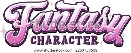 Fantasy characters text for banner design illustration