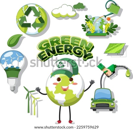 Green energy logo banner vector illustration