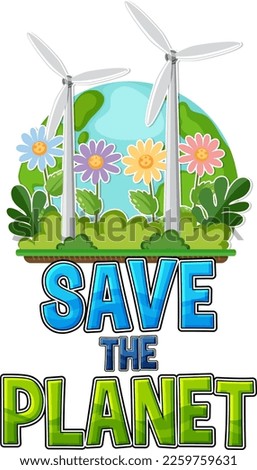 Save the earth banner design illustration