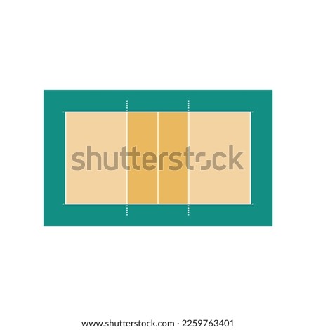 Top view of volleyball court vector graphics