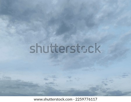 The Stratus clouds in the sky are blue expect a heavy rain storm at Thailand. No focus