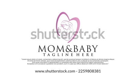 Vector mom and baby logo design vector with creative unique concept Premium Vector