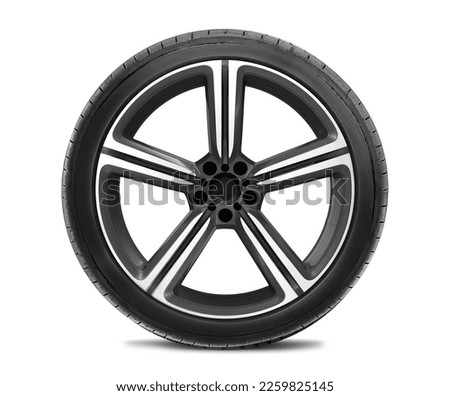 Car wheel isolated on white background Royalty-Free Stock Photo #2259825145