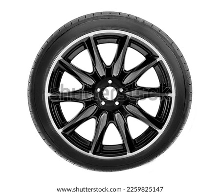 Car wheel isolated on white background Royalty-Free Stock Photo #2259825147