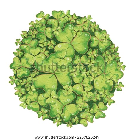 clover wreath in circle shape background illustration for decoration on St. Patrick's Day and garden concept.