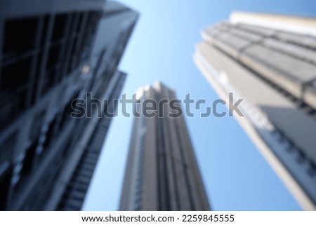 Blur focus of High-rise buildings and blue sky.Pattaya province,thailand