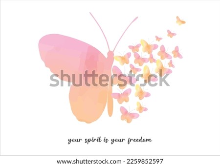 pink butterfly hand drawn design