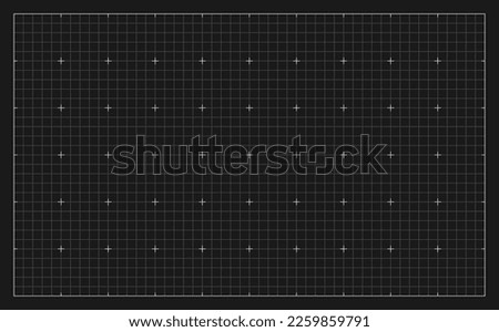 Dark gray background with empty space. Architectural gray graph paper with square grid. Vector illustration.