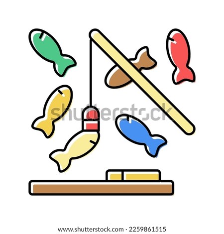 fishing magnetic game color icon vector. fishing magnetic game sign. isolated symbol illustration