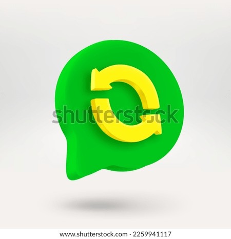 Speech bubble icon with recycle sign. 3d vector icon isolated on white background
 Royalty-Free Stock Photo #2259941117