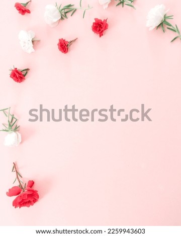 illustration of small sized cylinder shape in soft color flat lay and semicircular floral background on a pink background