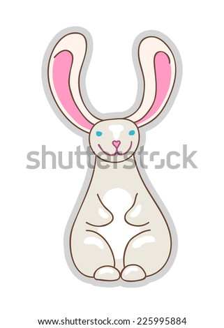 Rabbit. Cute bunny animalistic cartoon character